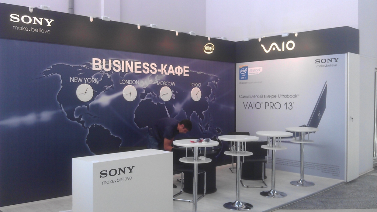 Sony - изготовление выставочных стендов в Самаре и Новосибирске