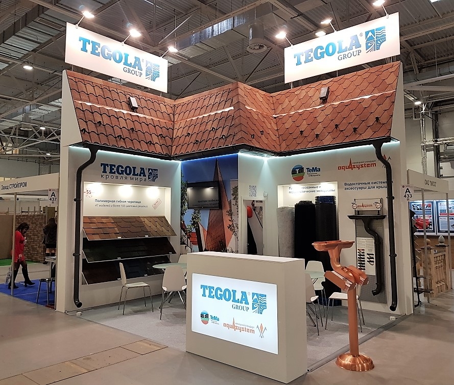 TEGOLA-КРОВЛЯ МИРА - изготовление выставочных стендов в Самаре и Новосибирске